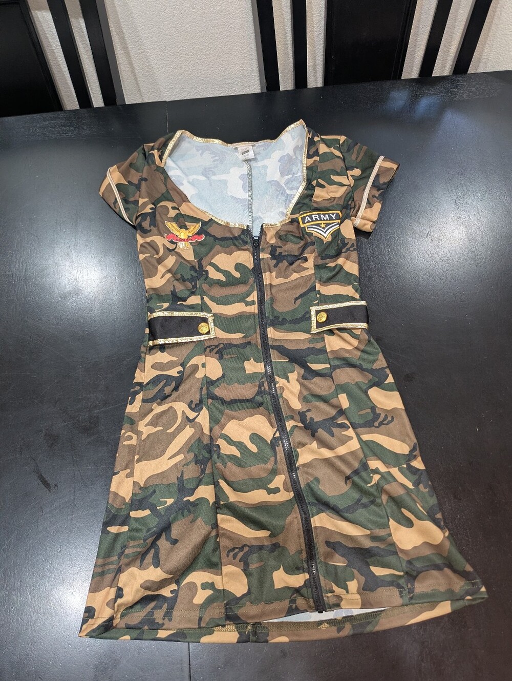 Army Doll Camouflage Mini Dress Costume Size Small